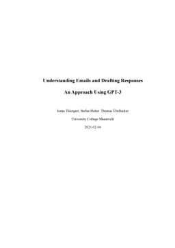 Understanding Emails and Drafting Responses -- An Approach Using GPT-3