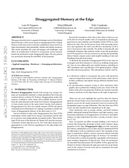 Disaggregated Memory at the Edge