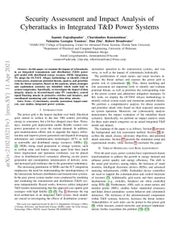 Security Assessment and Impact Analysis of Cyberattacks in Integrated
  T&D Power Systems