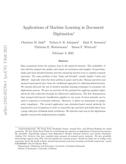 Applications of Machine Learning in Document Digitisation