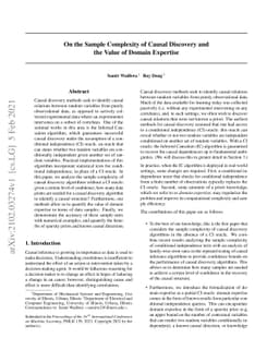 On the Sample Complexity of Causal Discovery and the Value of Domain
  Expertise