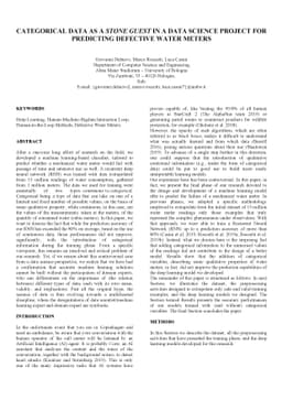 Categorical data as a stone guest in a data science project for
  predicting defective water meters