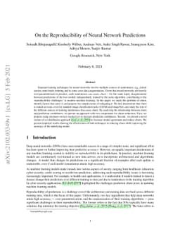On the Reproducibility of Neural Network Predictions