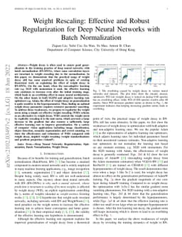 Weight Rescaling: Effective and Robust Regularization for Deep Neural
  Networks with Batch Normalization