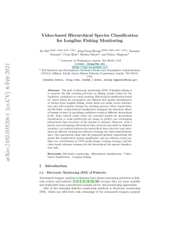 Video-based Hierarchical Species Classification for Longline Fishing
  Monitoring