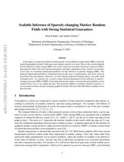 Scalable Inference of Sparsely-changing Markov Random Fields with Strong
  Statistical Guarantees