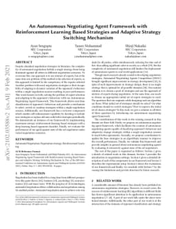 An Autonomous Negotiating Agent Framework with Reinforcement Learning
  Based Strategies and Adaptive Strategy Switching Mechanism