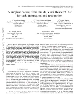 A surgical dataset from the da Vinci Research Kit for task automation
  and recognition