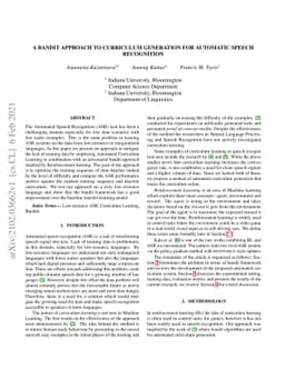 A bandit approach to curriculum generation for automatic speech
  recognition