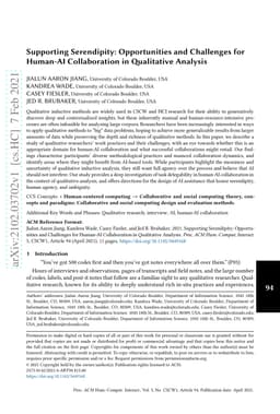 Supporting Serendipity: Opportunities and Challenges for Human-AI
  Collaboration in Qualitative Analysis