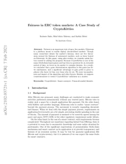 Fairness in ERC token markets: A Case Study of CryptoKitties
