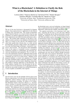 What is a Blockchain? A Definition to Clarify the Role of the Blockchain
  in the Internet of Things