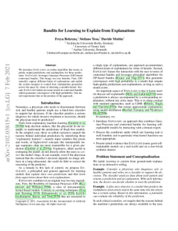 Bandits for Learning to Explain from Explanations