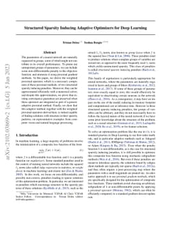 Structured Sparsity Inducing Adaptive Optimizers for Deep Learning