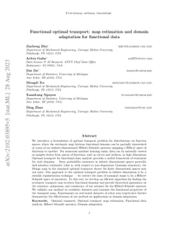 Functional optimal transport: map estimation and domain adaptation for
  functional data