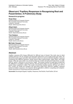 Observers Pupillary Responses in Recognising Real and Posed Smiles: A
  Preliminary Study