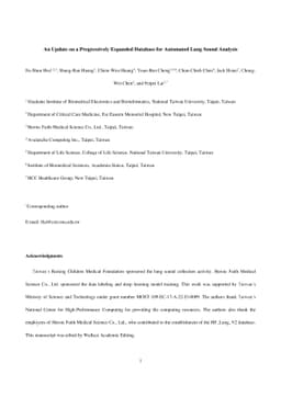 An Update on a Progressively Expanded Database for Automated Lung Sound
  Analysis