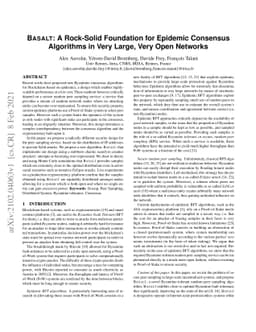 $\scriptstyle{BASALT}$: A Rock-Solid Foundation for Epidemic Consensus
  Algorithms in Very Large, Very Open Networks