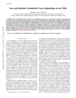 Fast and Reliable Probabilistic Face Embeddings in the Wild