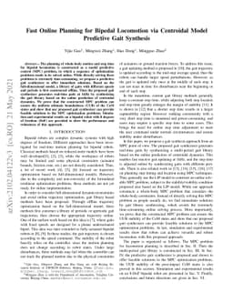 Fast Online Planning for Bipedal Locomotion via Centroidal Model
  Predictive Gait Synthesis