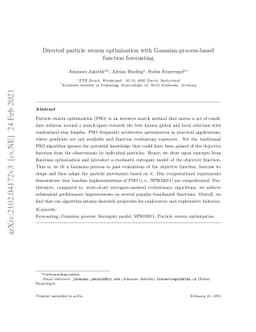 Directed particle swarm optimization with Gaussian-process-based
  function forecasting
