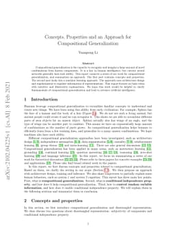 Concepts, Properties and an Approach for Compositional Generalization