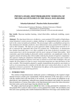 Physics-aware, deep probabilistic modeling of multiscale dynamics in the
  Small Data regime