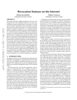 Revocation Statuses on the Internet