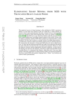 Eliminating Sharp Minima from SGD with Truncated Heavy-tailed Noise