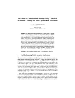 The Limits of Computation in Solving Equity Trade-Offs in Machine
  Learning and Justice System Risk Assessment