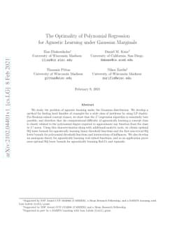 The Optimality of Polynomial Regression for Agnostic Learning under
  Gaussian Marginals