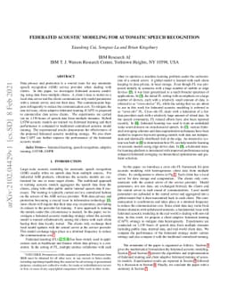 Federated Acoustic Modeling For Automatic Speech Recognition