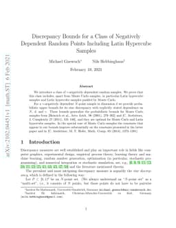 Discrepancy Bounds for a Class of Negatively Dependent Random Points
  Including Latin Hypercube Samples