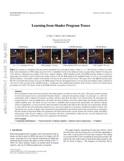 Learning from Shader Program Traces