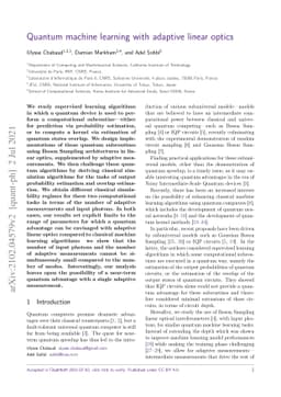 Quantum machine learning with adaptive linear optics
