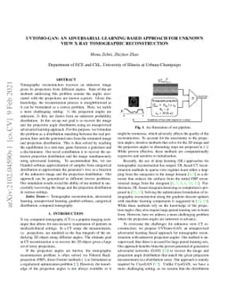 UVTomo-GAN: An adversarial learning based approach for unknown view
  X-ray tomographic reconstruction