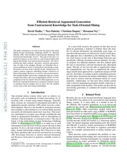 Efficient Retrieval Augmented Generation from Unstructured Knowledge for
  Task-Oriented Dialog