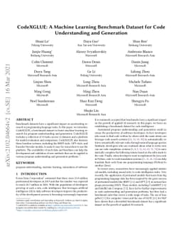CodeXGLUE: A Machine Learning Benchmark Dataset for Code Understanding
  and Generation