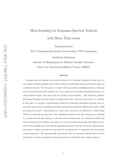 Meta-Learning for Koopman Spectral Analysis with Short Time-series
