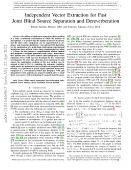 Independent Vector Extraction for Fast Joint Blind Source Separation and
  Dereverberation