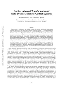 On the Universal Transformation of Data-Driven Models to Control Systems
