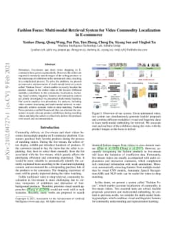 Fashion Focus: Multi-modal Retrieval System for Video Commodity
  Localization in E-commerce