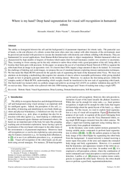 Where is my hand? Deep hand segmentation for visual self-recognition in
  humanoid robots