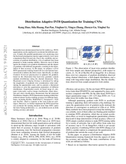 Distribution Adaptive INT8 Quantization for Training CNNs