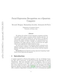 Facial Expression Recognition on a Quantum Computer