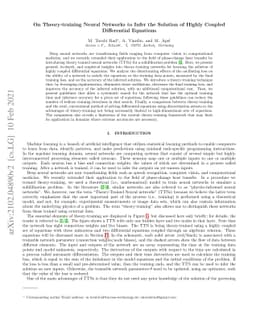 On Theory-training Neural Networks to Infer the Solution of Highly
  Coupled Differential Equations
