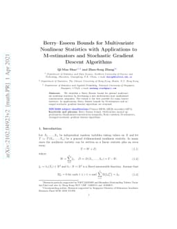 Berry--Esseen Bounds for Multivariate Nonlinear Statistics with
  Applications to M-estimators and Stochastic Gradient Descent Algorithms