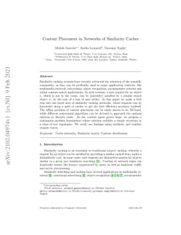 Content Placement in Networks of Similarity Caches