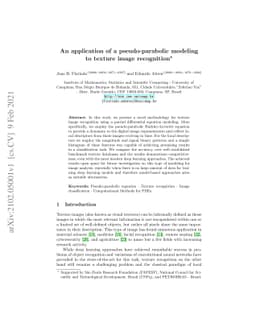 An application of a pseudo-parabolic modeling to texture image
  recognition