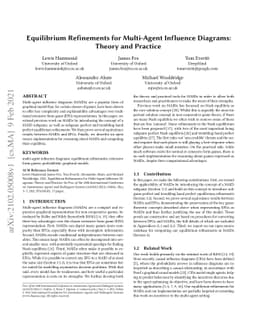 Equilibrium Refinements for Multi-Agent Influence Diagrams: Theory and
  Practice